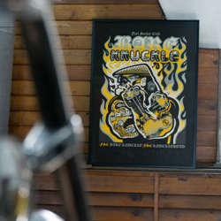 KNUCKLE BROTHERS- Fuel Sucker Club Poster; Boxing & Bike & Tattoo