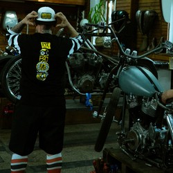 Motorcycle long-sleeved T-shirt YELLOW REAPER Fuel Sucker Club; Bikes & Adrenalin