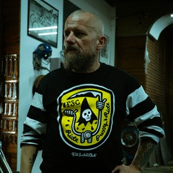 Motorcycle long-sleeved T-shirt YELLOW REAPER Fuel Sucker Club; Bikes & Adrenalin