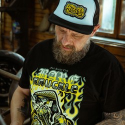 Motorrad-T-Shirt BARE KNUCKLE Fuel Sucker Club; Boxing & Bike & Tattoo