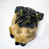 Sculpture Pug Mops Carlin Green eyes Piglet