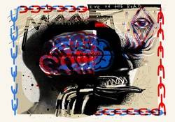 Litografia Barwna ANATOMIA TATUAŻU - PATRZ NA DROGĘ grafika artystyczna Krzysztof Świętek