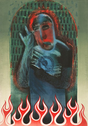 Litografia barwna KEYSER SOZE - FLAME BOY grafika artystyczna, Krzysztof Świętek