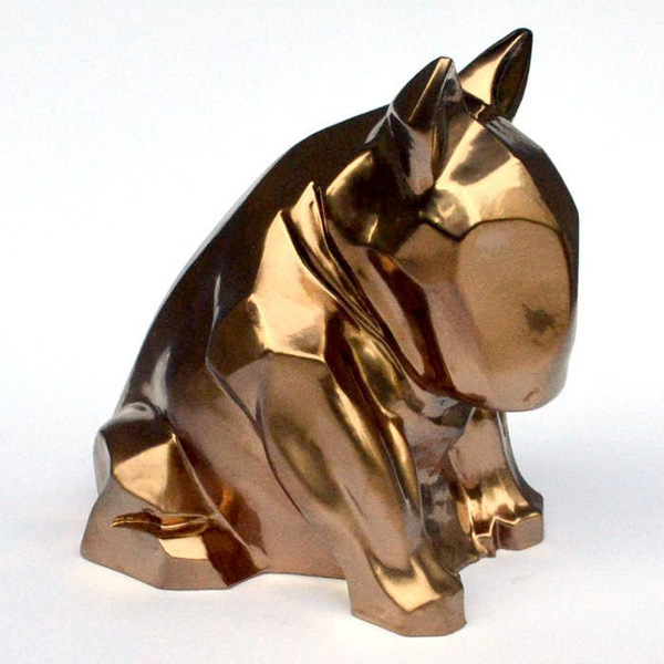 Rzeźba Złoty Pies Bull Terrier Bling Bling!