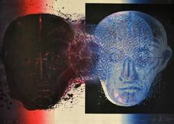 Litografia barwna KONIEC CYWILIZACJI BIAŁEGO CZŁOWIEKA Krzysztof Świętek