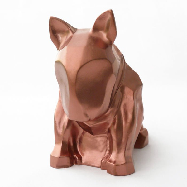 Sculpture Bull Terrier Copper Dog