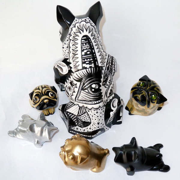 Mała Rzeźba Złoty Mops