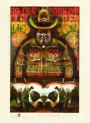 Litografia barwna PSUBRACIA SYJAMSCY PASTORA CLEAMOOSHK'O grafika artystyczna Krzysztof Świętek