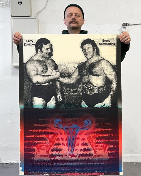 Litografia Barwna I PRZYSIĘGAMY STRZEC POROŻA W KOLORZE BLUE Grafika Artystyczna, Warsztatowa; autor Krzysztof Świętek