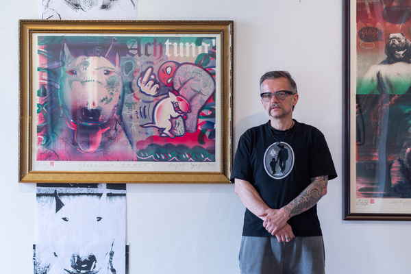 Farblithographie PIES GO XXXXX künstlerische Grafiken, Krzysztof Świętek