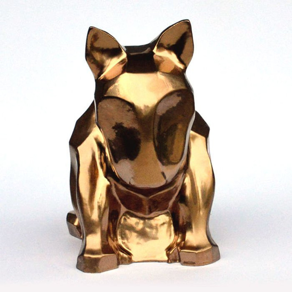 Golden Bullterrier-Hundeskulptur Bling Bling!