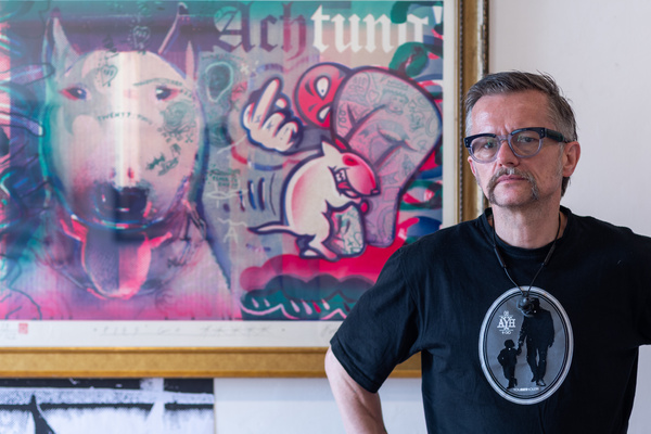 Litografia barwna PIES GO XXXXX grafika artystyczna, Krzysztof Świętek