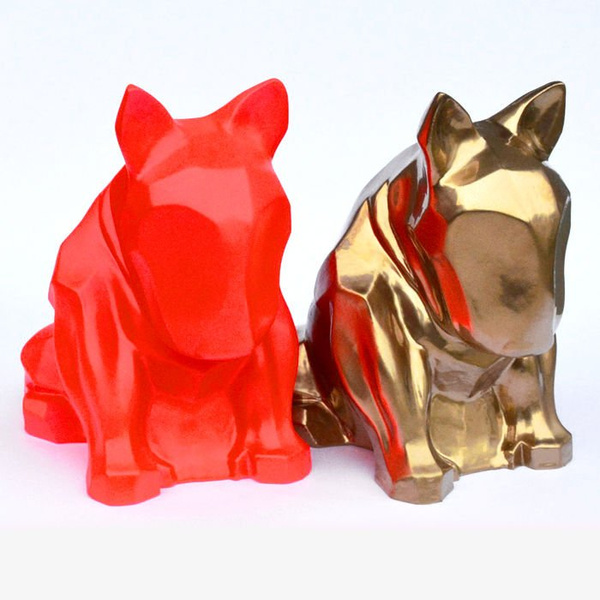 Fluorescent Sculpture Bull Terrier Dog