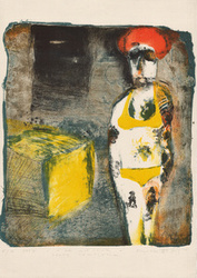 Litografia barwna A NA WIECZÓR ŻÓŁTY KOMPLECIK grafika artystyczna Krzysztof Świętek