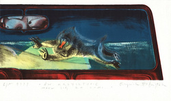 Litografia barwna ŚW. KRZYSZTOFIE MÓDL SIĘ ZA NAMI grafika artystyczna Krzysztof Świętek