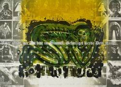 Color lithography PANDEMICZNA MODLITWA TYTUSA DE ZOO artistic graphics, Krzysztof Świętek