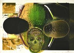 Color lithography TOMOGRAFIA KOMPUTEROWA DO DUPY artistic graphics, Krzysztof Świętek