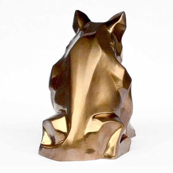 Sculpture Bull Terrier Golden Bling Bling!