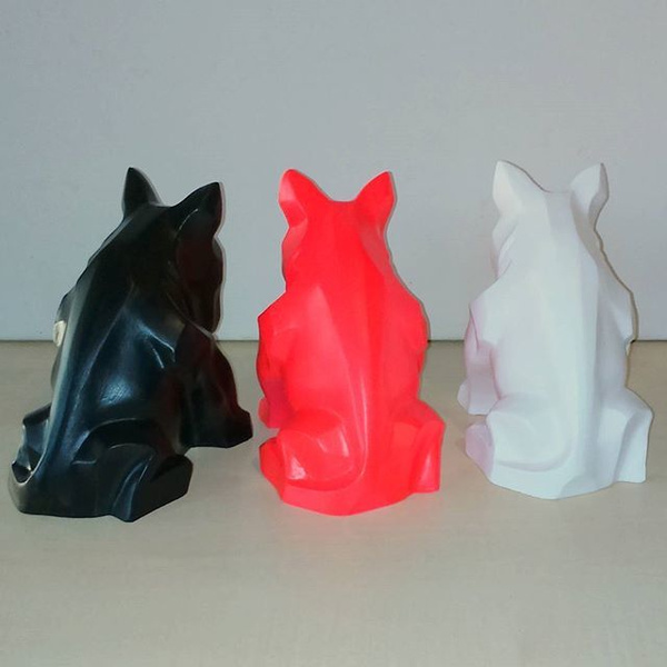 Rzeźba Pies Bull Terrier Biały