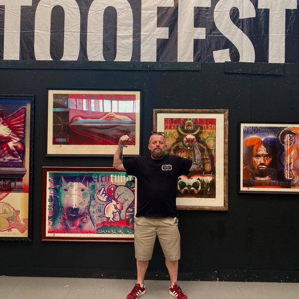 Litografia barwna PSUBRACIA SYJAMSCY PASTORA CLEAMOOSHK'O grafika artystyczna Krzysztof Świętek