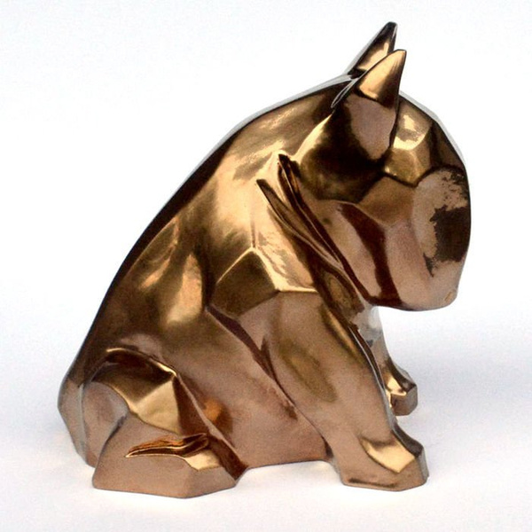 Golden Bullterrier-Hundeskulptur Bling Bling!