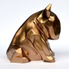 Golden Bullterrier-Hundeskulptur Bling Bling!