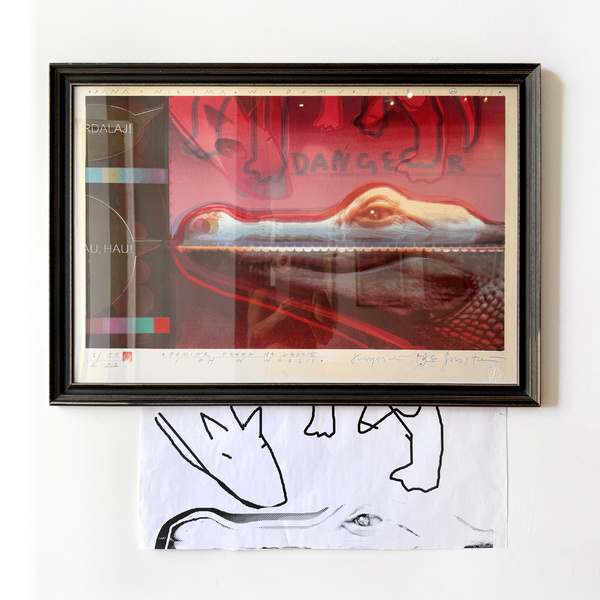 Color lithography POMIAR PECHA NA LĄDZIE I PH W WODZIE artistic graphics, Krzysztof Świętek